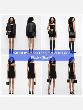 GAUGE81 Black Ronda Cutout Ribbed Mini Dress Size M